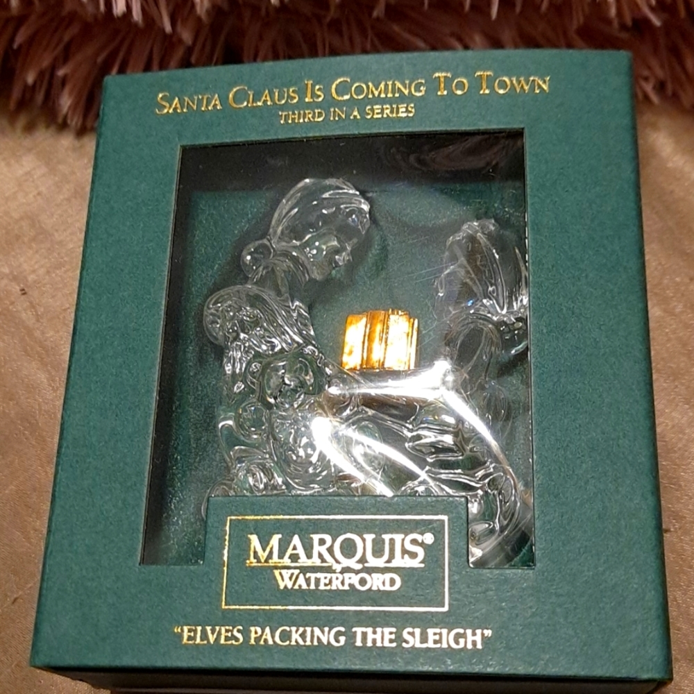 Elves packing the sleigh marquis  Waterford crystal